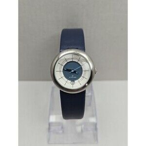 Cross WFK19 Bullseye Blue Dial Quartz Watch Date Womens Silver Tone New Battery